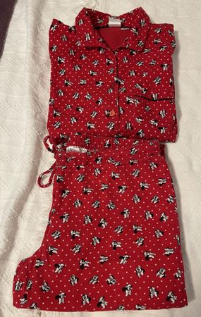 Cotton Disney Minnie Mouse Pajamas Ladies Size MWinter Cozy!