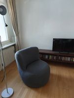 Freistil Sessel  grauer Stoff  Art-Déco-Stil 
