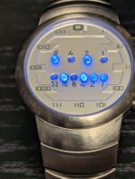 "01 THE ONE" Samui moon Binary LED Watch - Steel
