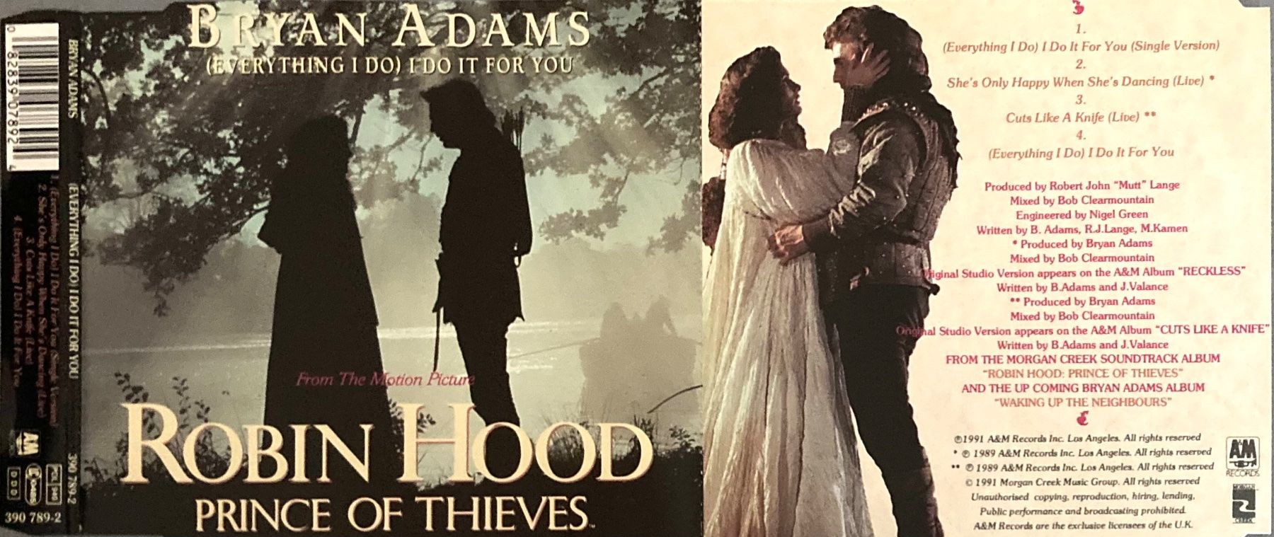 CD: BRYAN ADAMS - (EVERYTHING I DO) I DO IT FOR YOU – Usato da Poliez-Pittet venduto da Newtown-Records