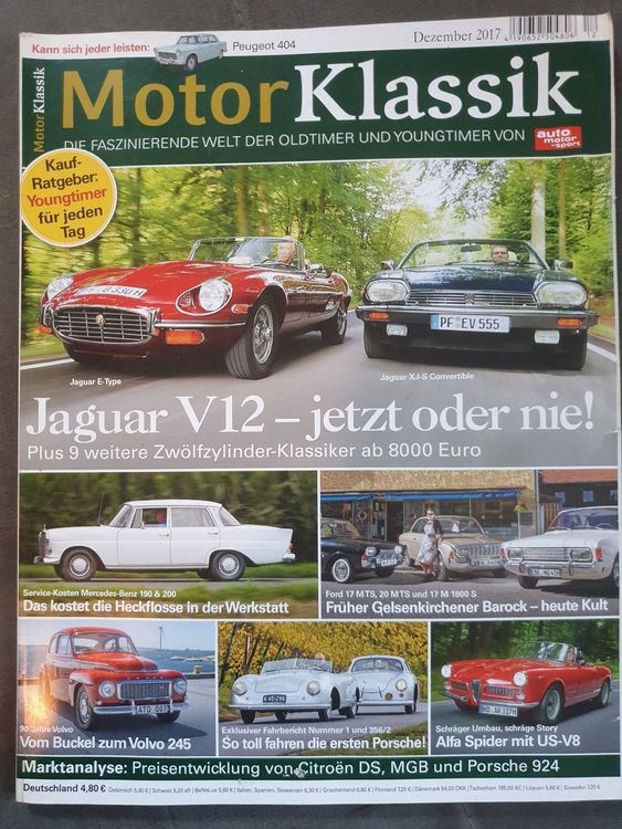 Motor Klassik 12/17 Jaguar E Type XJS C 190 200 Ford 17M xx Kaufen auf Ricardo