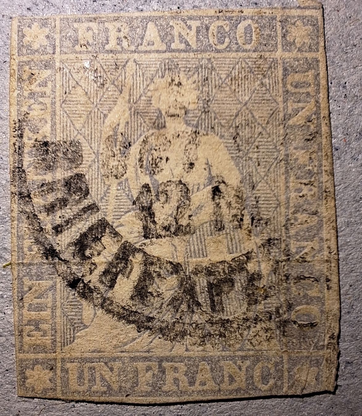 Tutti i francobolli: Strubel 27D Befund Hermann Kat. 1300.- – Usato da Balgach venduto da SIMEON27 2