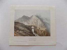 Teufelsbrücke Kanton Uri getönte Lithographie