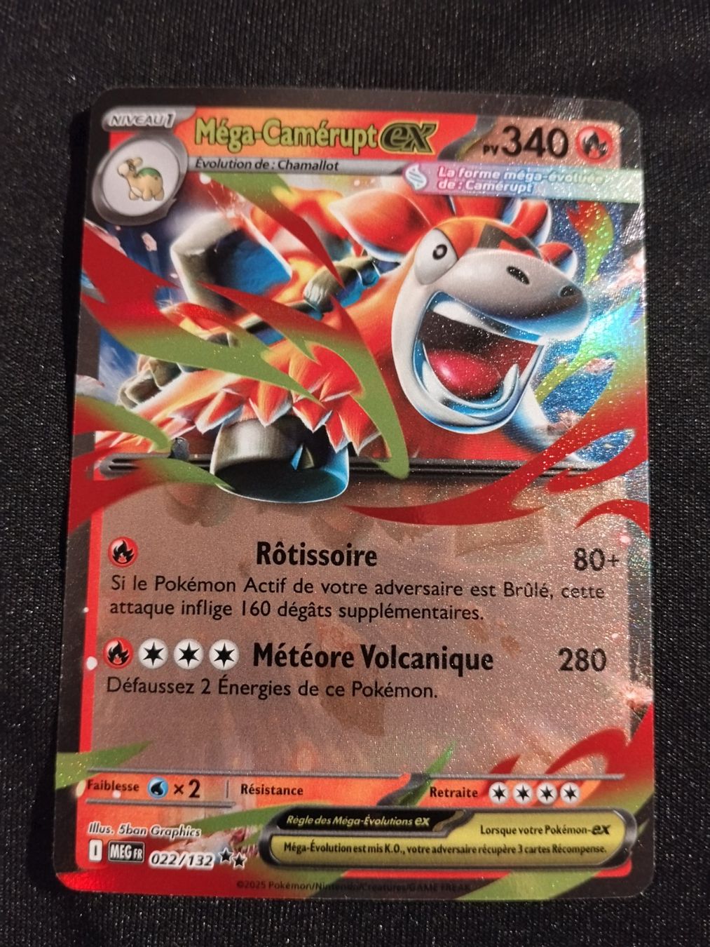 Pokémon Carte collezionabili: Pokémon Méga-Evolution: Méga-Camerupt Ex 022/132 FR – Usato da Palézieux-Village venduto da oufoux08