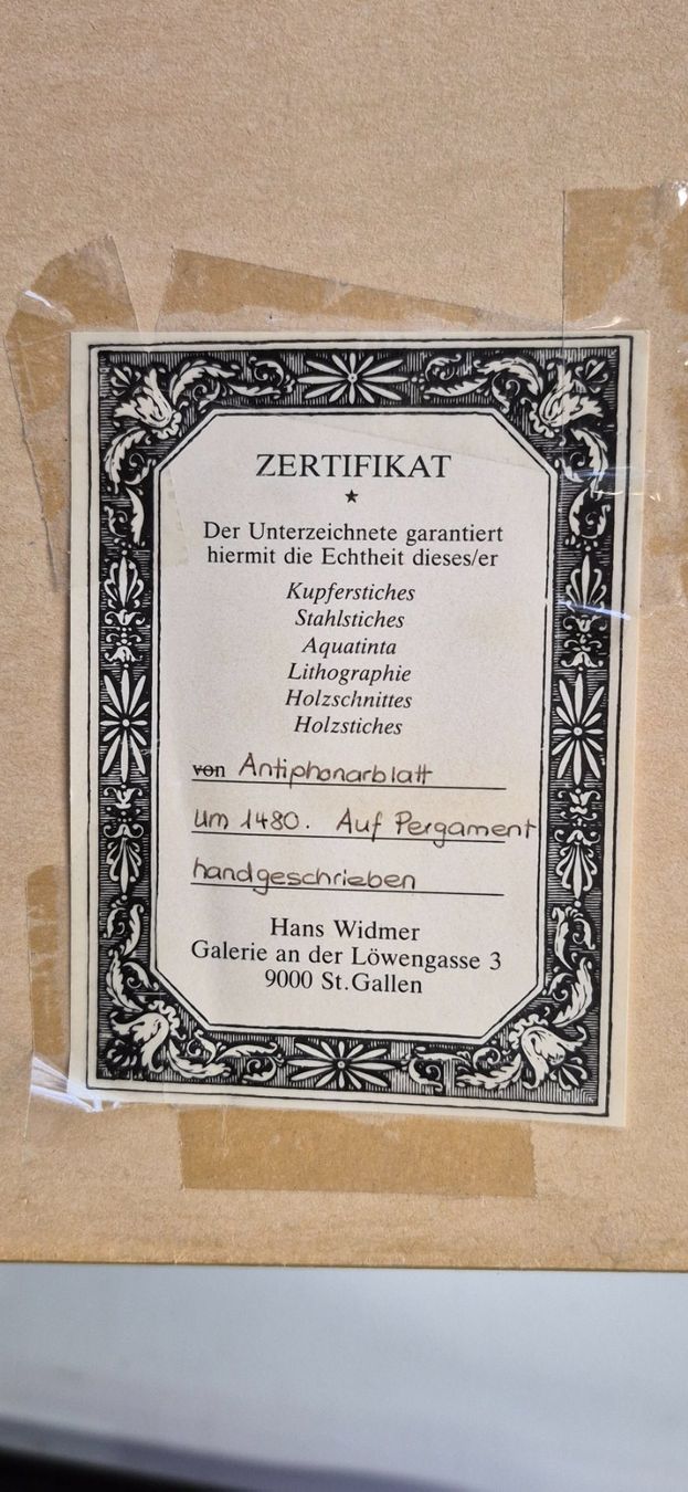 Bücher: Antiphonarblatt Antik – Gebraucht aus Degersheim von Tosam_Degersheim 2