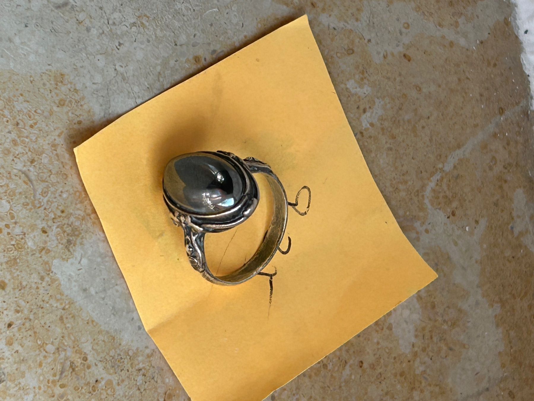 Anelli: Vintage Silber Ring mit Hämatit Stein (54) – Usato da Laufen venduto da Bellebellezza 7