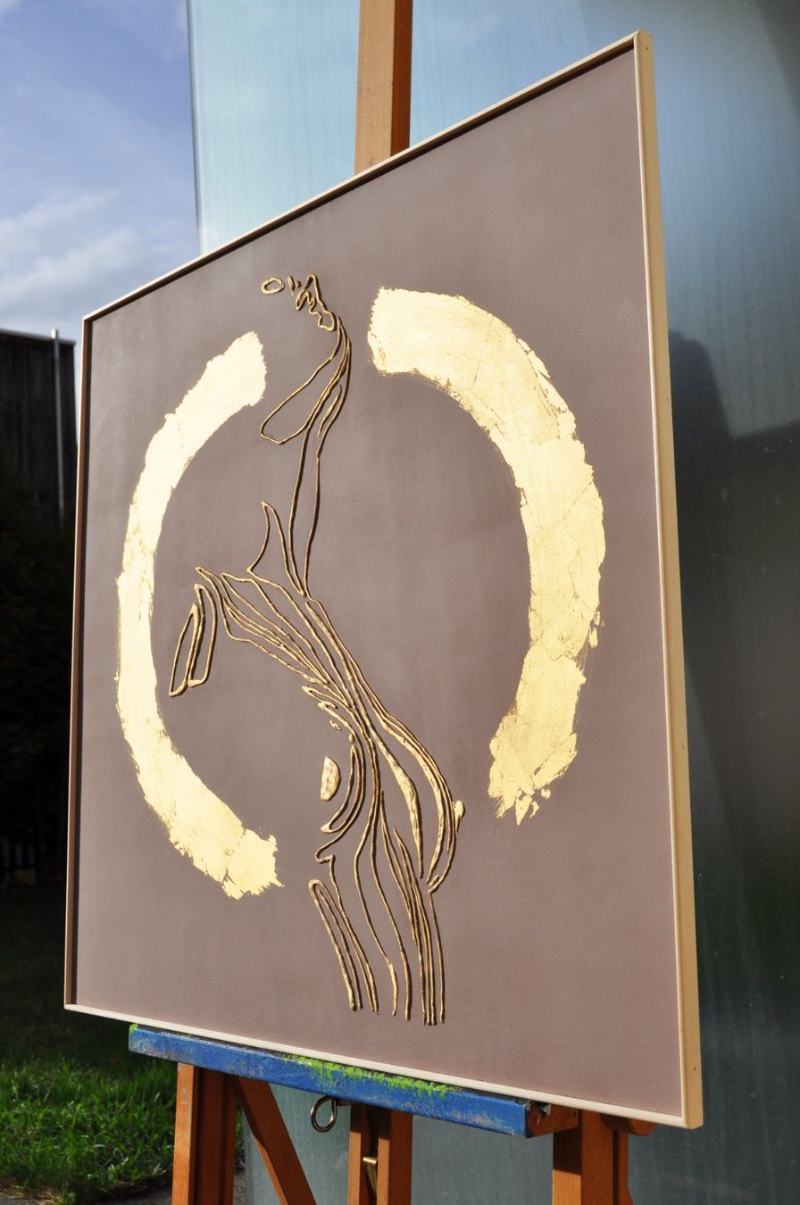 Dipinti: Texturierte Kunst Gemälde 3D mit Blattgold – Nuovo e nell'imballaggio originale da Domat/Ems venduto da Lorand_
