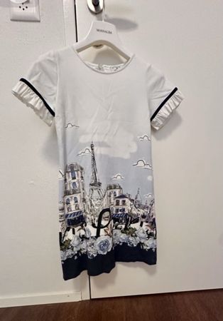 Monnalisa Kleid, Grösse 140 Sommerkleid mit Paris Motiv