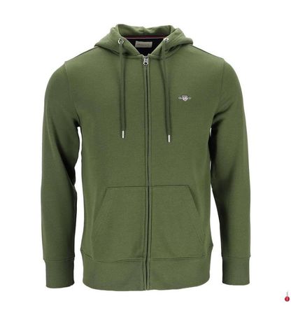 GANT Full Zip Hoodie Herren - Gr. L – Olivgrün - Neu