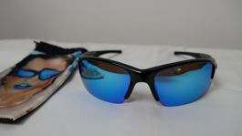 Crane Sportsonnenbrille wie Oakley blau schwarz verspiegelt