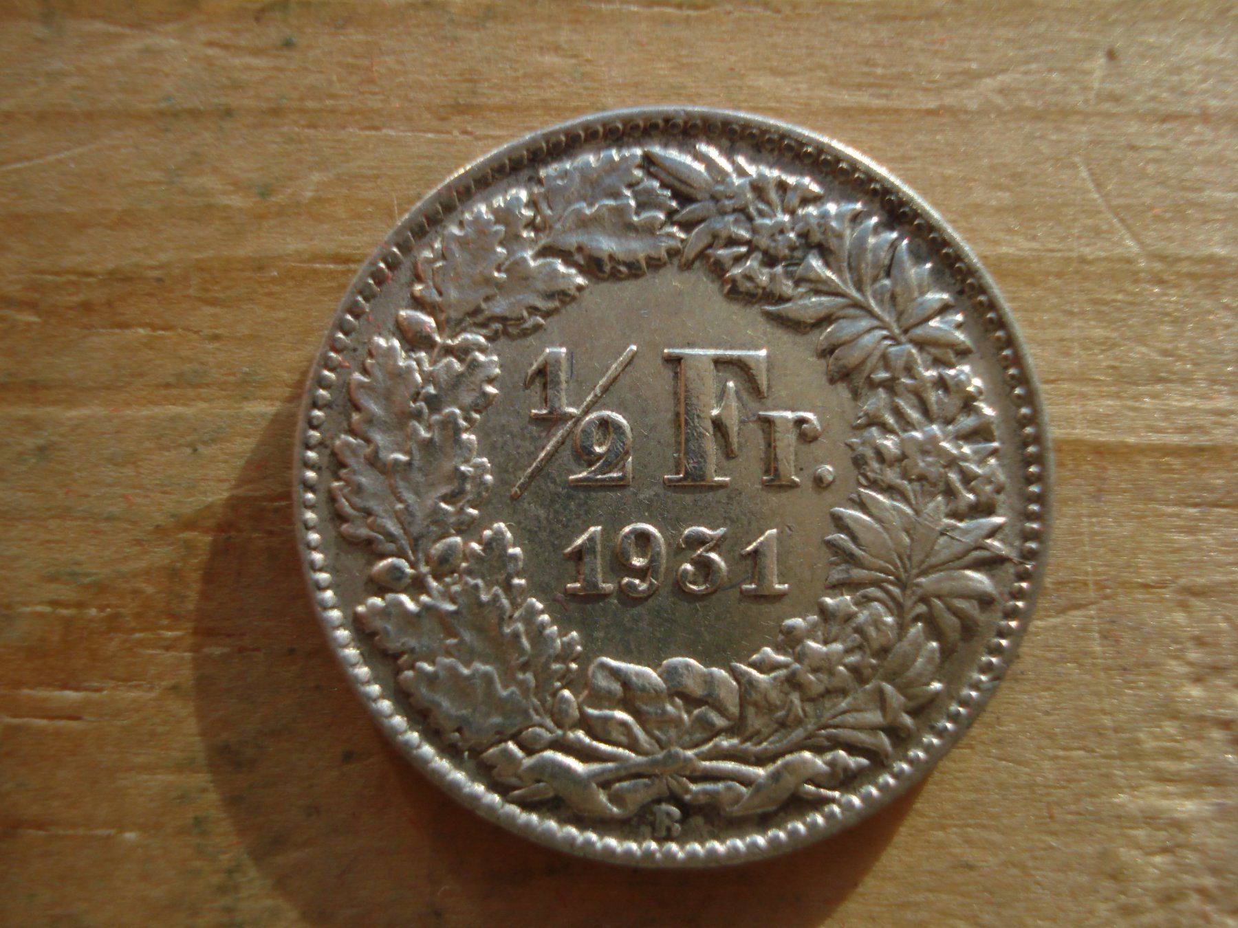 Alle Münzen: (S) 1/2 Franken 1931 UNZ- – Gebraucht aus Erlach von Net-Coins