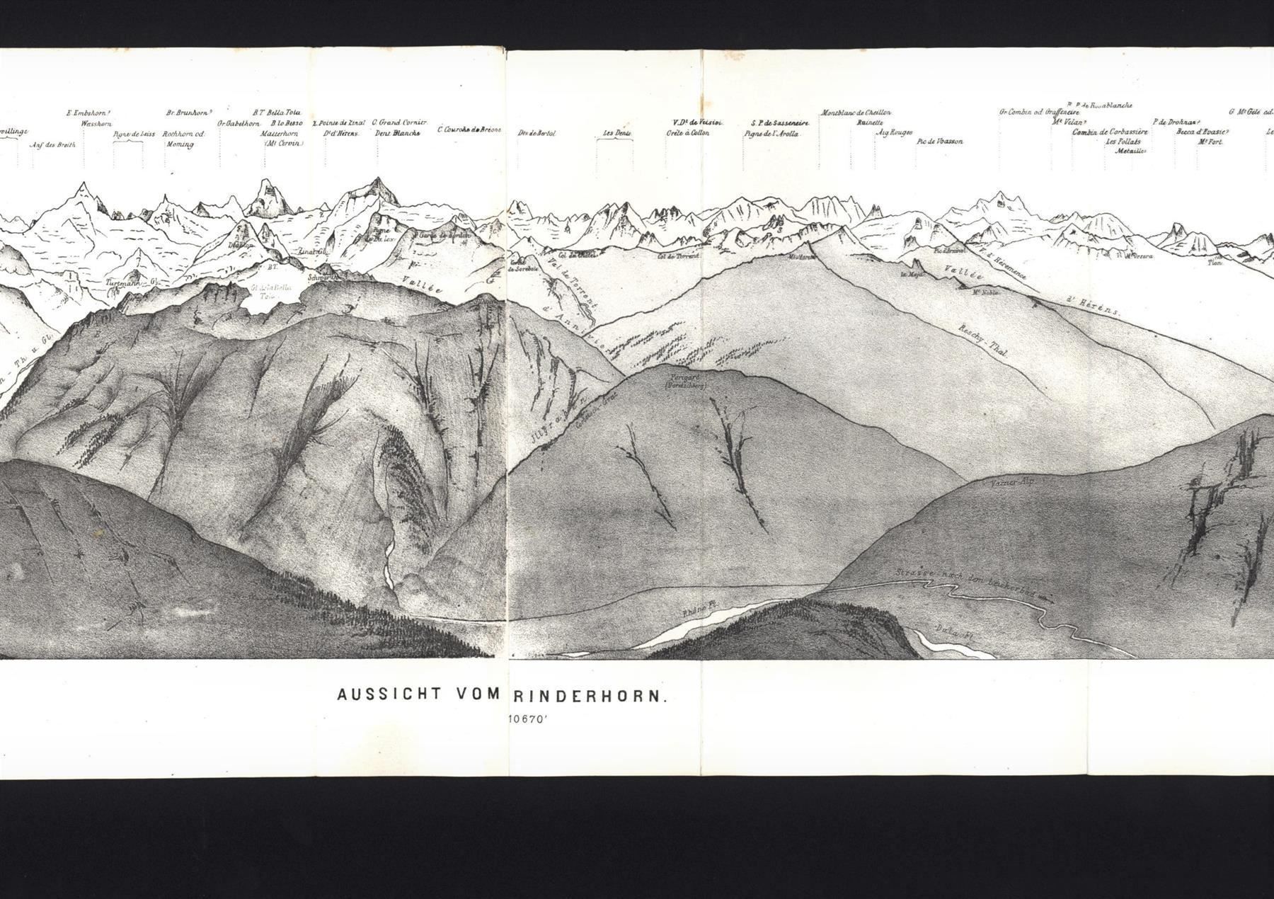 Gravures: Rinderhorn Panorama 1854 – D'occasion à Rafz par Helvet32 2