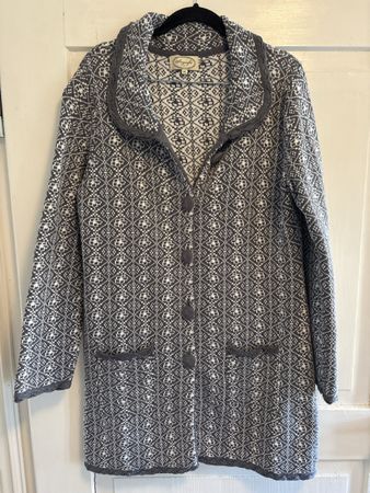 Strickjacke Sorgenfri Sylt Grösse XL 100% Baumwolle Jacquard