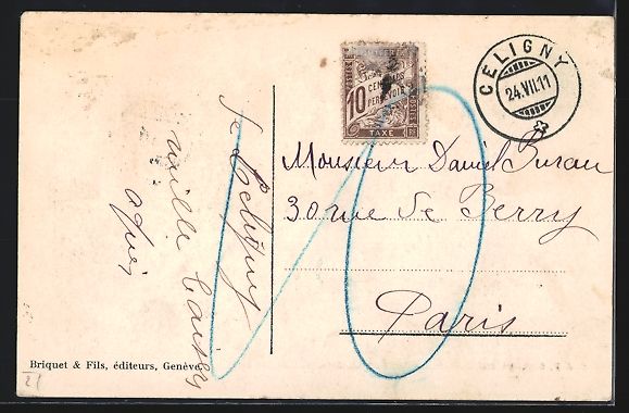 Cartoline postali: Port de Céligny /Genève, Hotel des Riv – Usato da Berlin venduto da bartko-reher 1