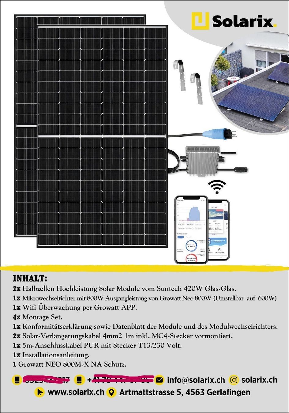 Onduleurs: Solar Balkonkraftwerk 600W.- 840Wp. Steckerfertig. – Neuf avec emballage d'origine à Gerlafingen par Brnmbl