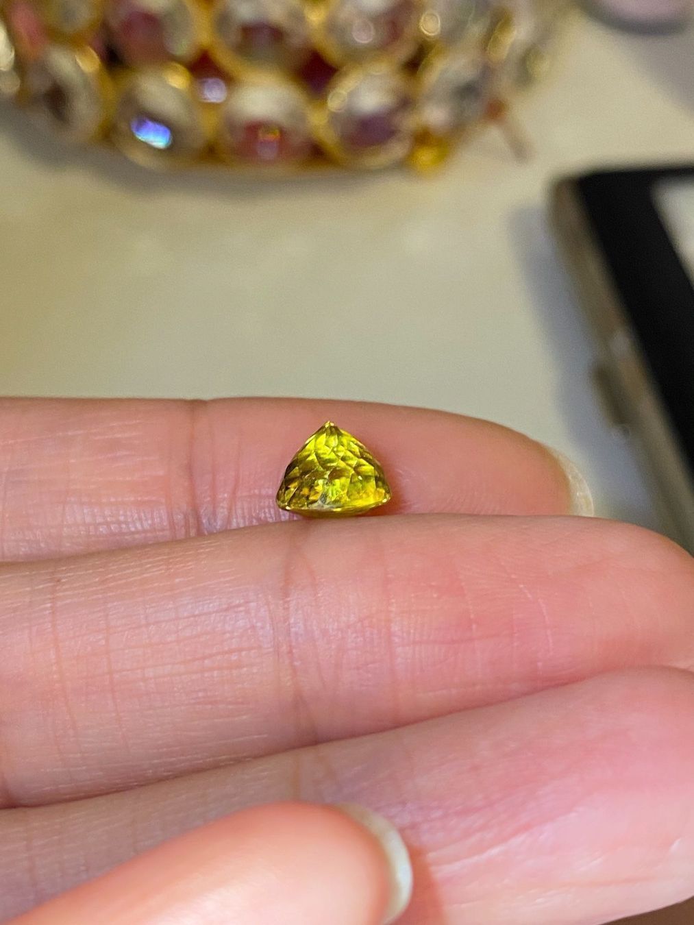 Pietre preziose: Top Qualität Titanit Sphen 2 ct – Nuovo e nell'imballaggio originale da Sarnen venduto da Yingsperlen3 2