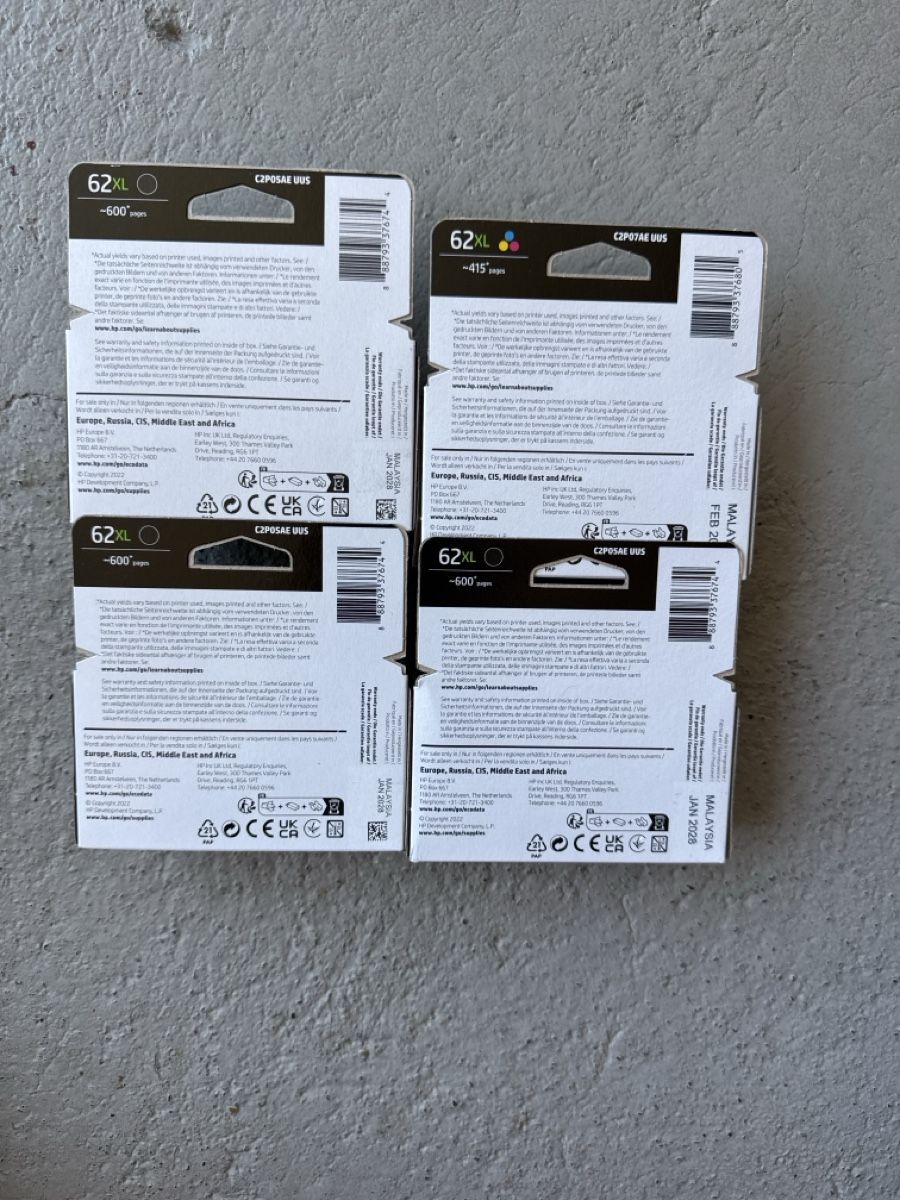 Cartucce per stampanti & toner: Cartucce HP 62XL Nero e Tricolore – Nuovo e nell'imballaggio originale da Jona venduto da api_vd98 1