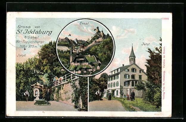 Cartoline postali: St. Iddaburg b. Gähwil, Ortspartien mit – Usato da Berlin venduto da bartko-reher