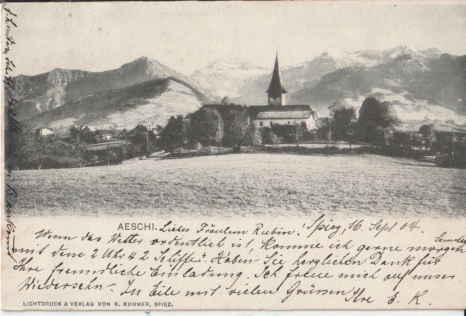 Cartoline postali: Aeschi um 1904 – Usato da Lumbrein venduto da made02