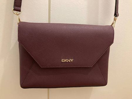 DKNY Burgundy Leather Bryant Park Envelope shoulder bag