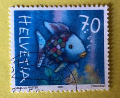 Nr.1027 GESTEMPELT Regenbogenfisch allein unterwegs 2001  ﻿