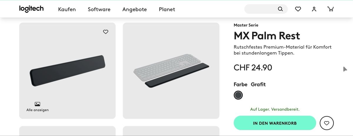 Logitech Tastiere: Handballenauflage MX Palm Rest von Logitech – Nuovo (secondo la descrizione) da Horw venduto da Spi8992 4