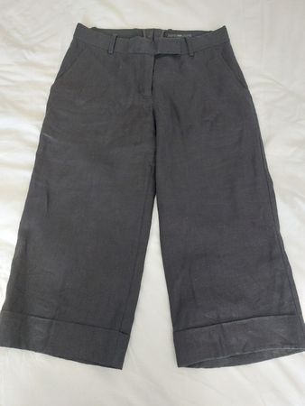Bermuda Hose Leinen, Schwarz Gr. 36