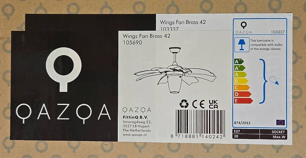 Ventilatori: Qazqa Deckenventilator/Lampe – Nuovo e nell'imballaggio originale da Kloten venduto da Kenneth_Iselin