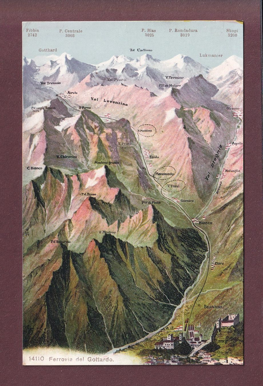 Cartoline postali: BELLINZONA e dintorni - 1916 – Usato da Pully venduto da nicecards