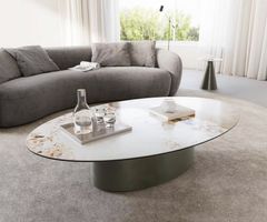 Couchtisch Casilda 150x90cm Keramik Minas/Melange Beige