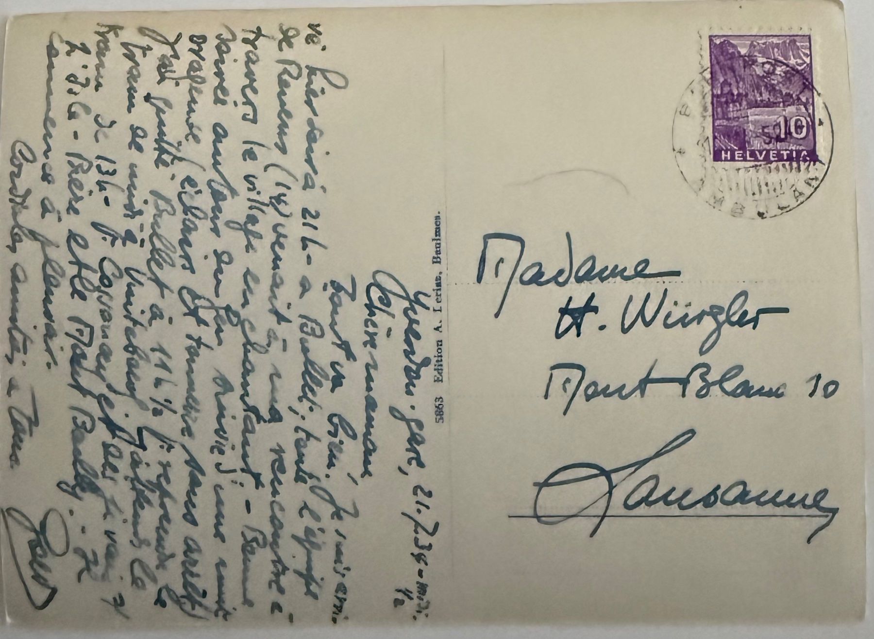 Cartoline postali: Bullet - Belle vue de 1942 – Usato da Lutry venduto da Ediego 1