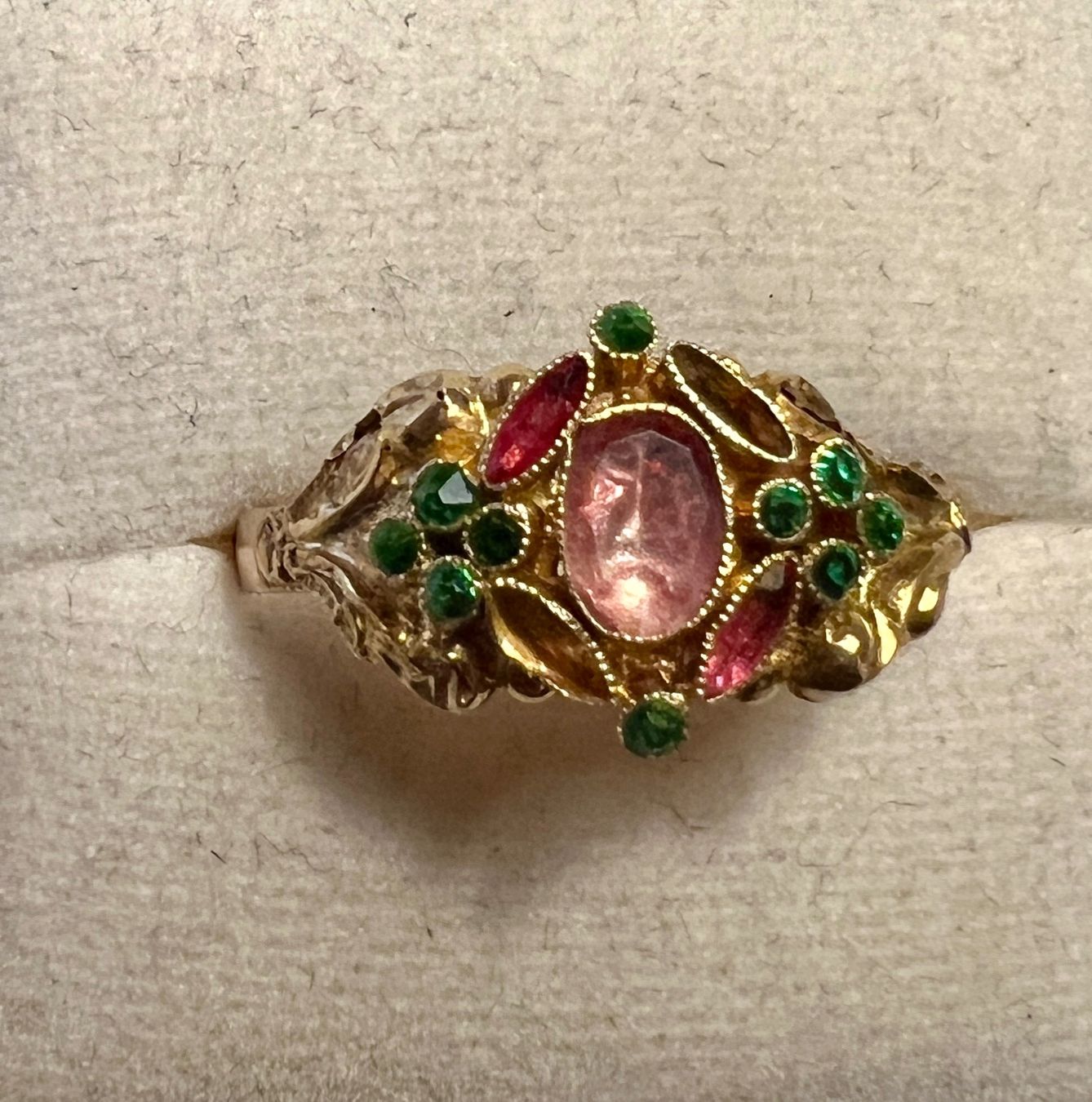 Bagues: Antiker Gold-Ring 18K mit Farbsteinen – D'occasion à Chur par Penting1935 1