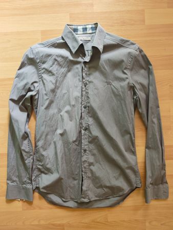 Burberry Brit Herren Hemd Gr. M/48 Khaki-Grau Nova Check