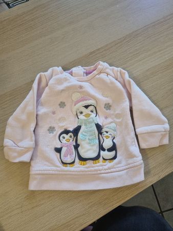 Pulli mit Pinguinen, rosa, Grösse 68