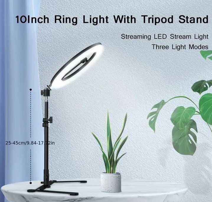 RemixOri 10 Zoll Ringlicht Mit Stativ & Handyhalter - Dimmbare LED-Beleuchtung Für Videos, Make-up & Livestreams