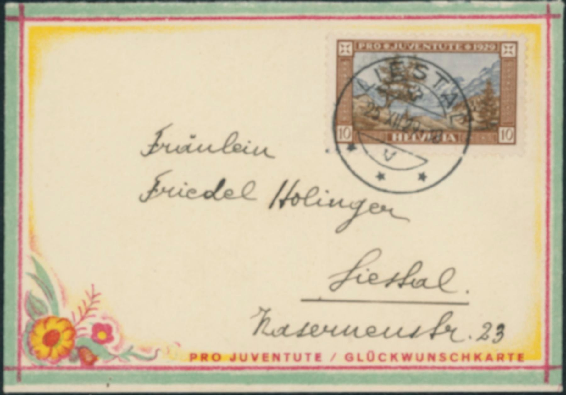 Tous les timbres: 1929 - Pro Juventute - Briefli - Liestal BL – D'occasion à Schindellegi par leecollect