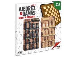 Jeu d'échecs et de dames classique 2 en 1 en bois ( NEUF )