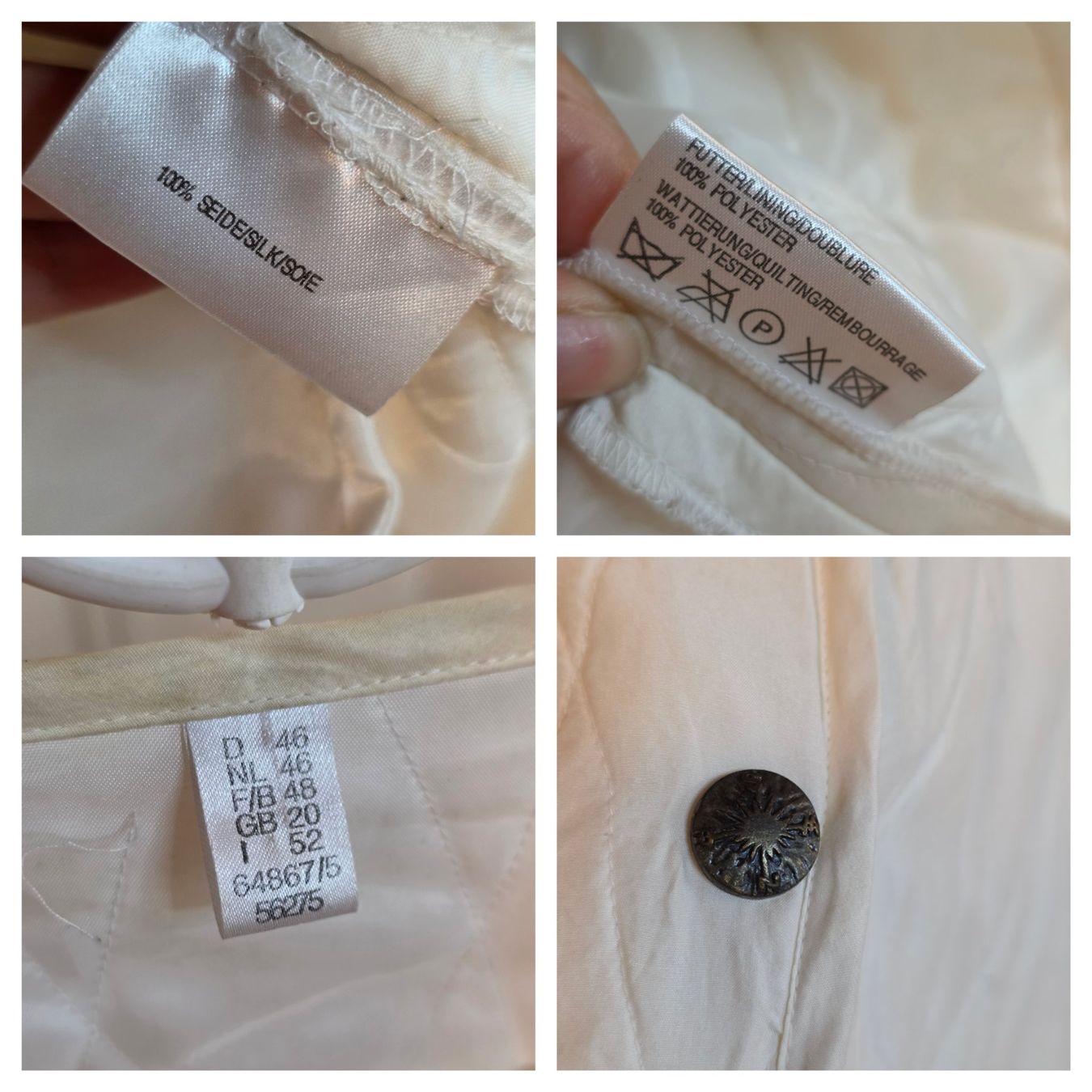 Gilet & Giacche senza maniche: Seidenweste creme 100% Seide 46 – Difettoso da Wald ZH venduto da CapLux 5