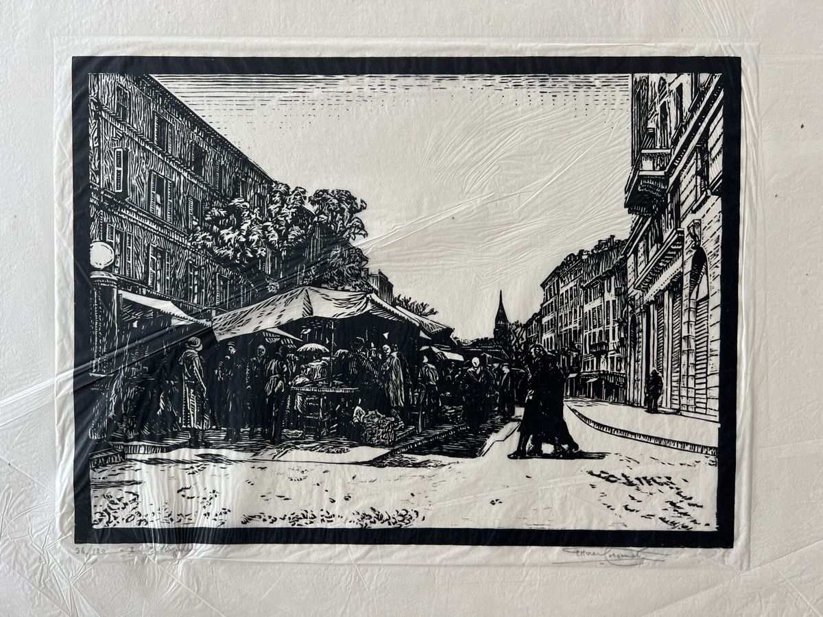 Grafiken & Lithographien: Konvolut: 3 Original-Holzschnitte, handsigniert – Gebraucht aus Rain von Pic-Ass 2