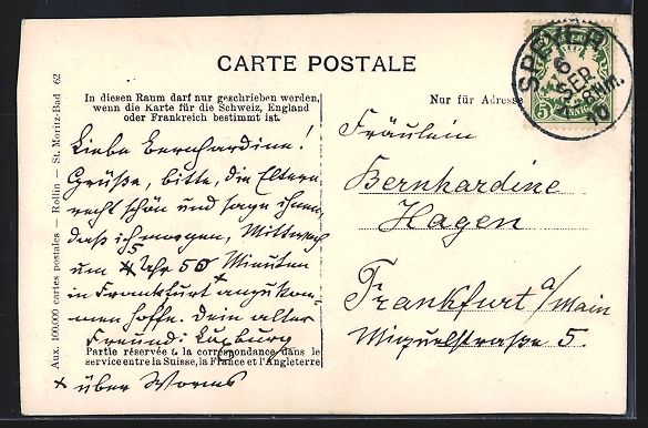 Cartoline postali: St. Moritz-Dorf, Gemeindehaus, Palace un – Usato da Berlin venduto da bartko-reher 1