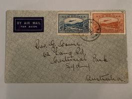 New Guinea 1939, 2 Stamps Salamaua to Sydney