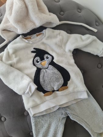Baby Winter Set Gr. 86 mit Pinguin-Motiv & Mütze