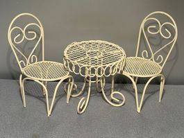 Vintage Style, Puppenstube Set, Metall, Tisch & Stühle, Top!