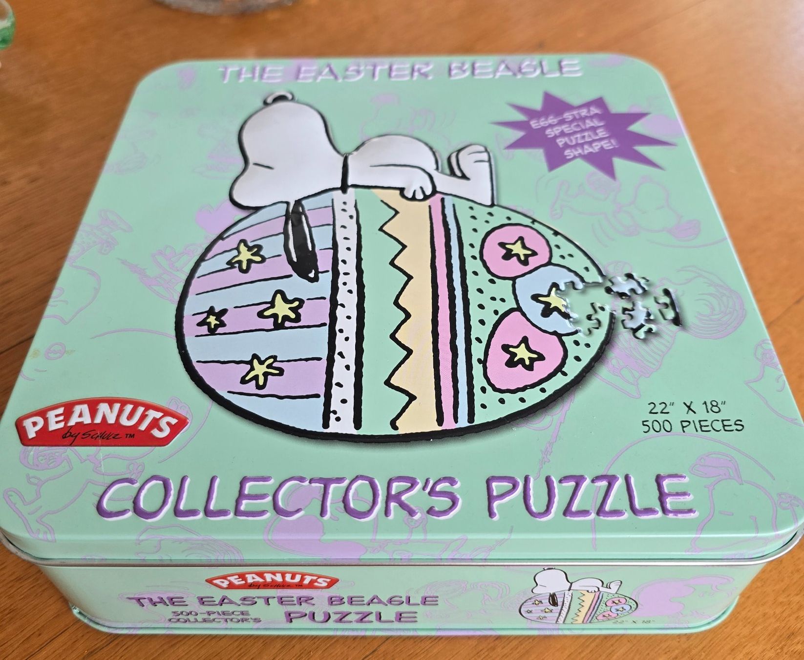 Puzzle: Puzzle Snoopy,  Ei-Form,  Blechdose – Usato da Rheinau venduto da MakalekaAloha 5