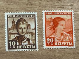 Briefmarke - Schweiz - Pro Juventute 1941 - postfrisch