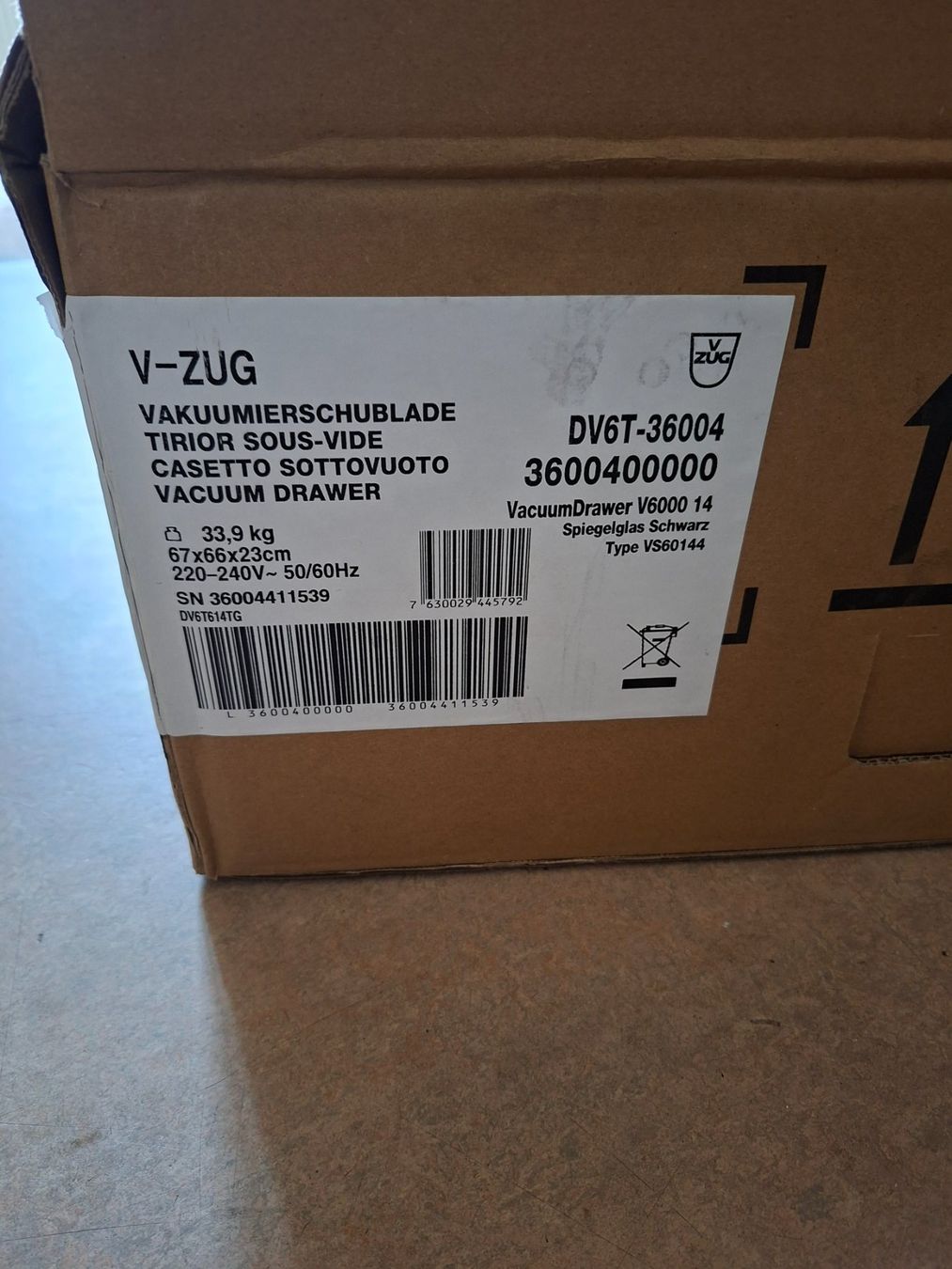 V-Zug Küchengeräte: ZUG VacuDrawer V6000 14 – Gebraucht aus Winterthur von Stanislava02 1