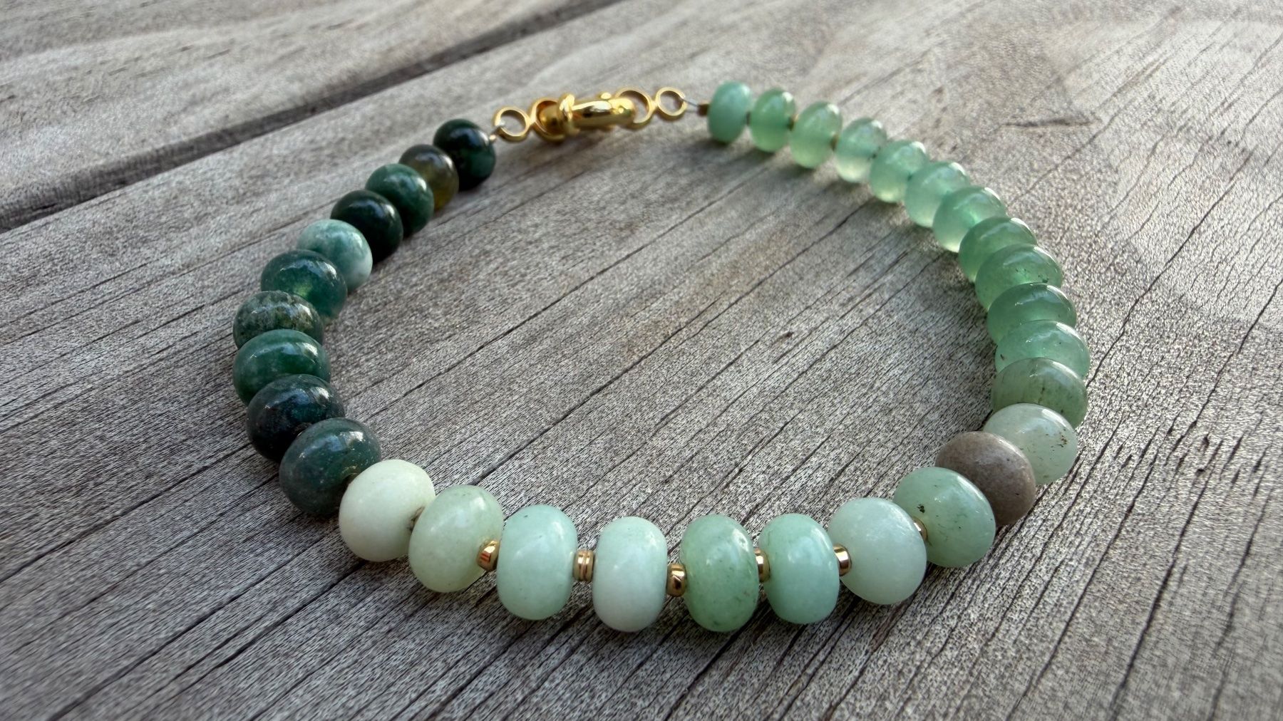 Bracciali & Braccialetti: Waldruhe: Naturstein-Armband AVENTURIN LABRADORIT AMAZONIT – Nuovo e nell'imballaggio originale da Rombach venduto da Ivreajewels 1