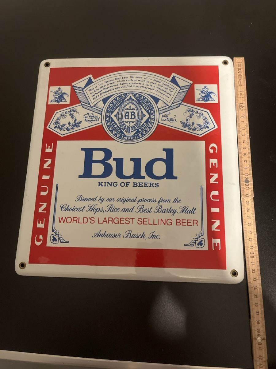 Insegne: Email Schild Bud King of Beers – Usato da Wiggen venduto da mfgUrs 2