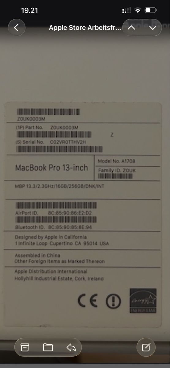 Apple Notebook: Apple MacBook Pro 13" (2017) – Difettoso da Zürich venduto da agn_w7nt 2