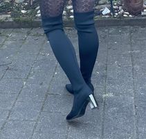 Stivali - calze alti neri caldi alla moda invernali!